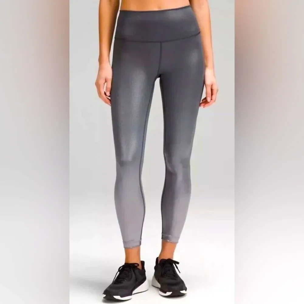 LuLuLemon Women's Wunder Train Foil High-Waisted Leggings; Size 10